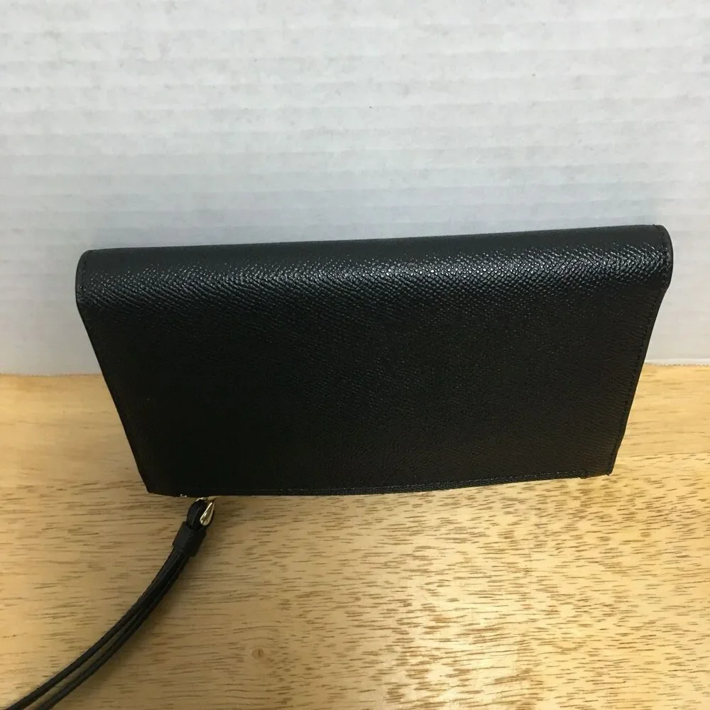 Authentic Coach Tech Phone Wallet Black Leather Wristlet. Excellent Condition